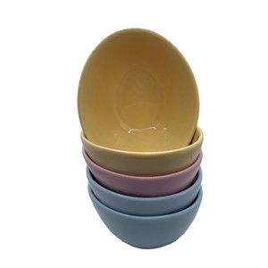 ND Kitchen Egg-Shaped Ceramic Bowls Pastel Yellow Blue Pink- set of 5